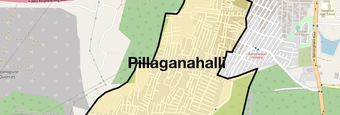 Location Map of Pillaganahalli, Bangalore