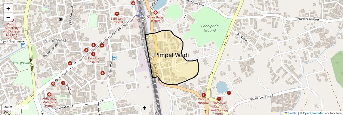 Location Map of Pimpal Wadi, Palghar