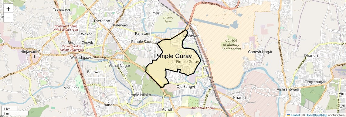 Location Map of Pimple Gurav, Pune