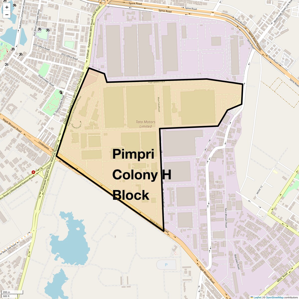 Pimpri Colony H Block Map