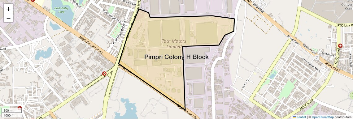 Location Map of Pimpri Colony H Block, Pune
