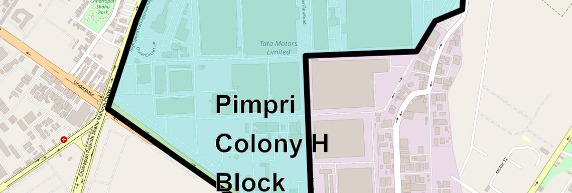 Location Map of Pimpri Colony H Block, Pune
