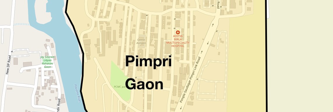 Location Map of Pimpri Gaon, Pune