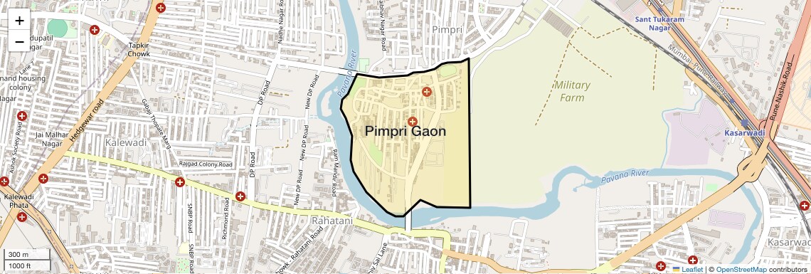 Location Map of Pimpri Gaon, Pune