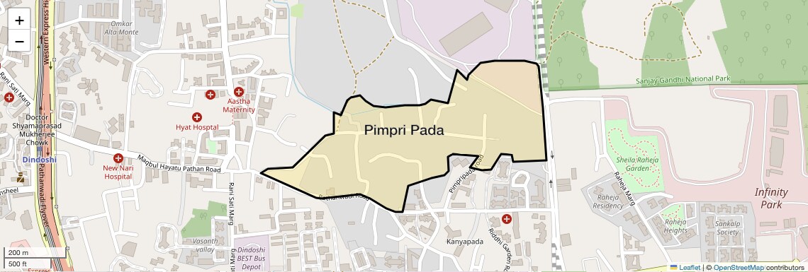 Location Map of Pimpri Pada, Mumbai