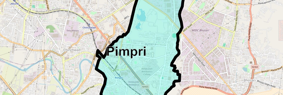 Location Map of Pimpri, Pune