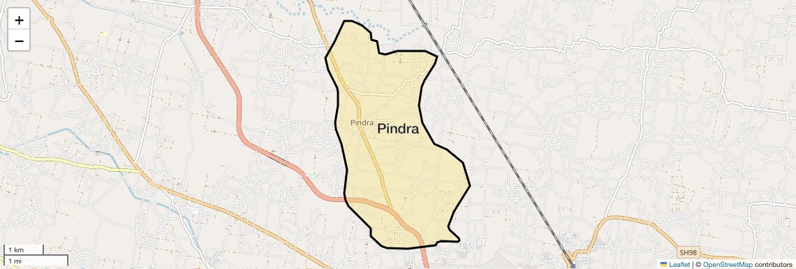 Location Map of Pindra, Varanasi