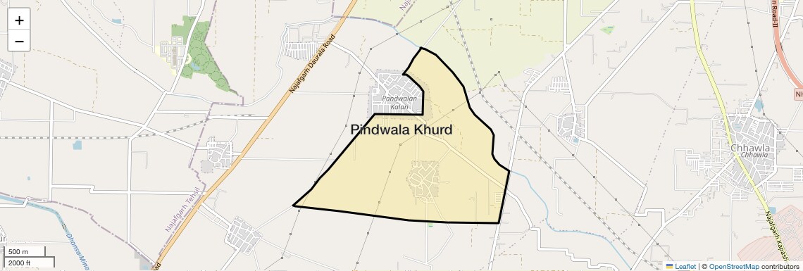 Location Map of Pindwala Khurd, Delhi
