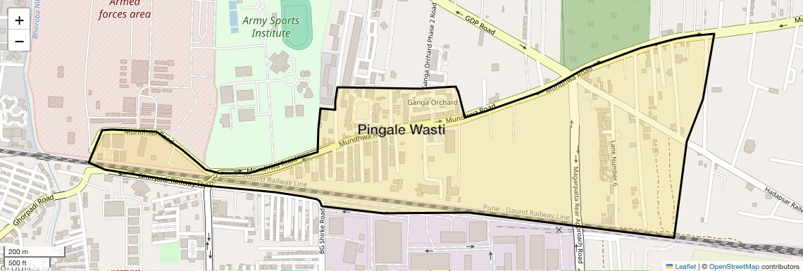 Location Map of Pingale Wasti, Pune