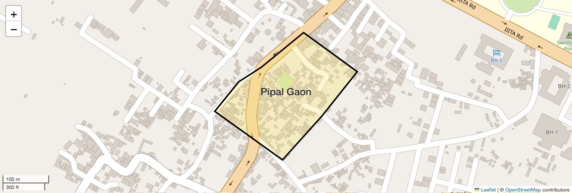 Location Map of Pipal Gaon, Allahabad