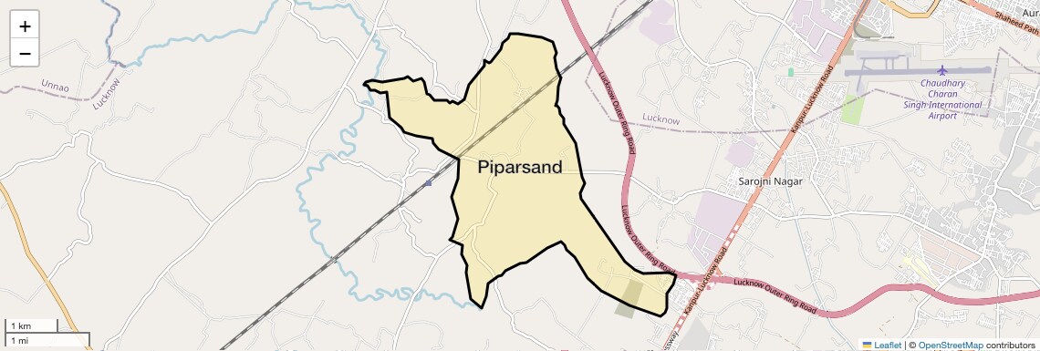 Location Map of Piparsand, Lucknow