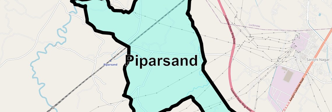 Location Map of Piparsand, Lucknow