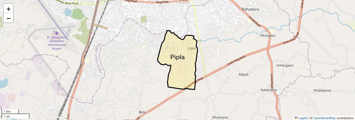 Location Map of Pipla, Nagpur