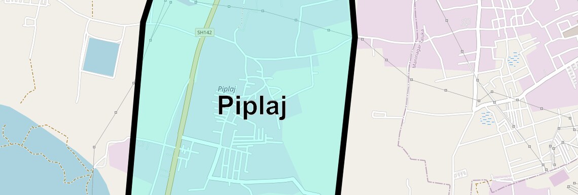 Location Map of Piplaj, Ahmedabad