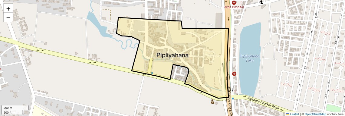 Location Map of Pipliyahana, Indore