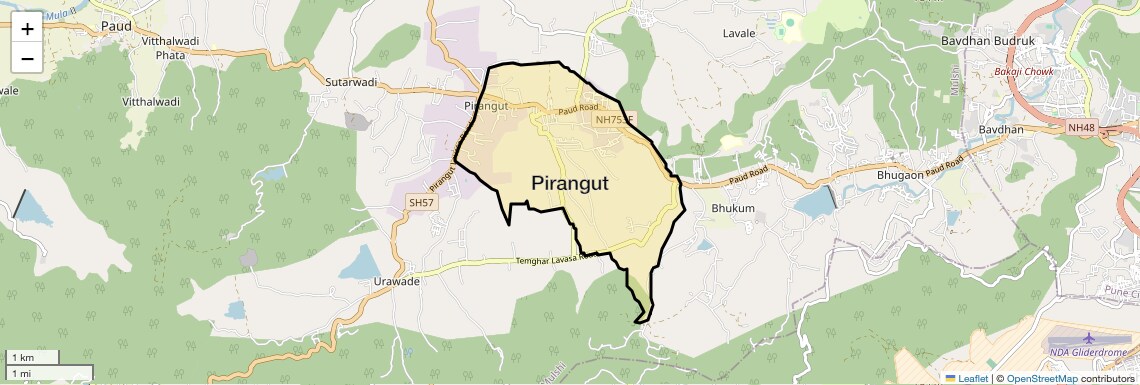 Location Map of Pirangut, Pune