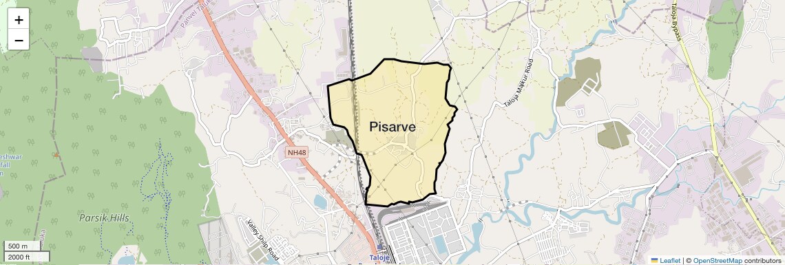 Location Map of Pisarve, Navi Mumbai