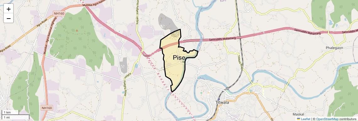 Location Map of Pise, Thane