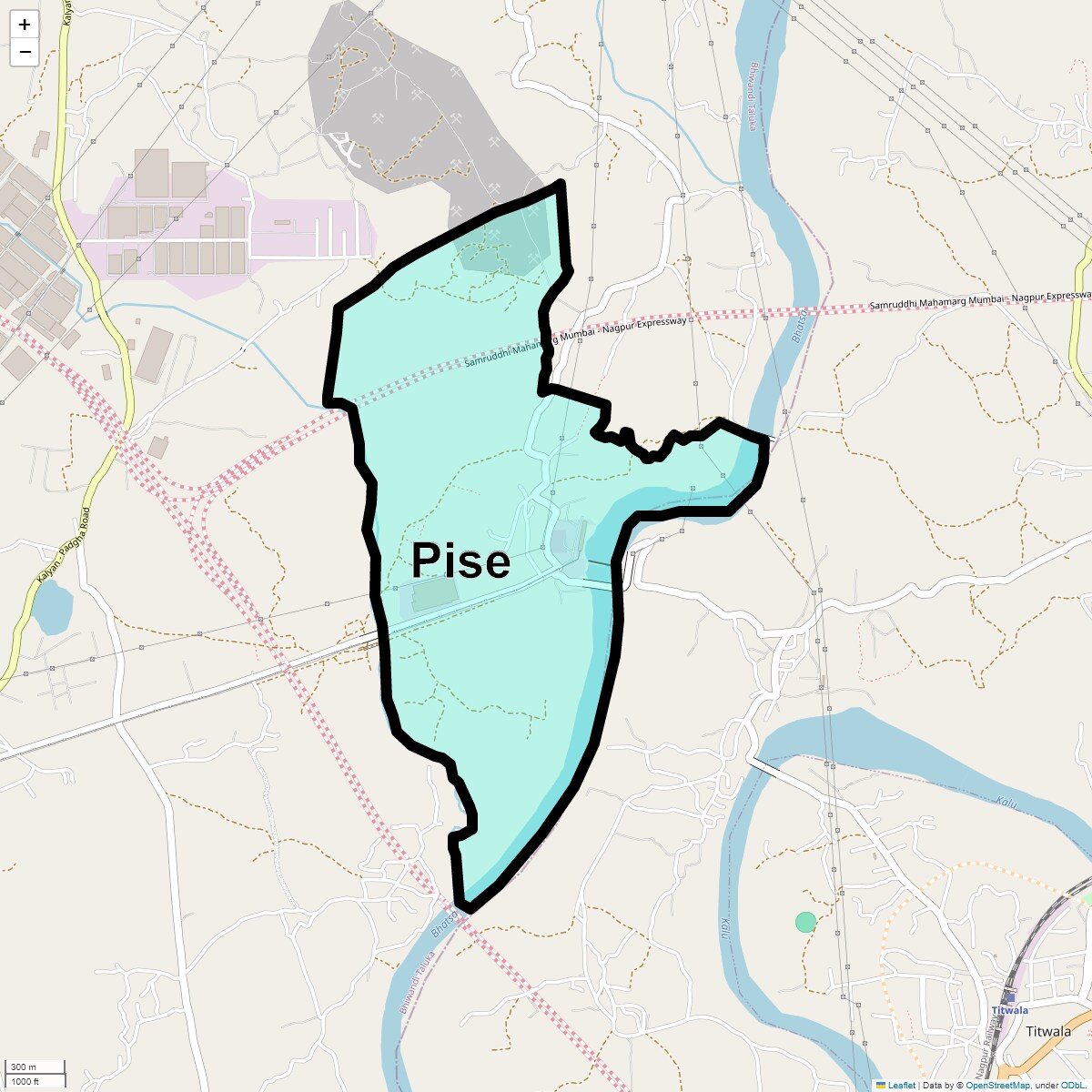 Location Map of Pise, Thane