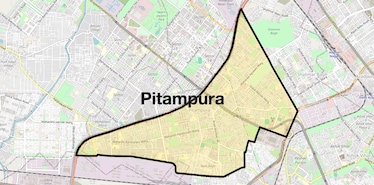 Location Map of Pitampura, Delhi