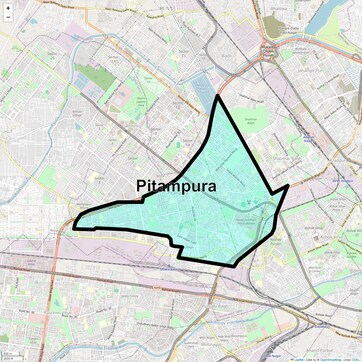 Location Map of Pitampura, Delhi