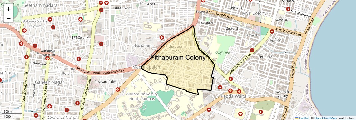 Location Map of Pithapuram Colony, Vizag