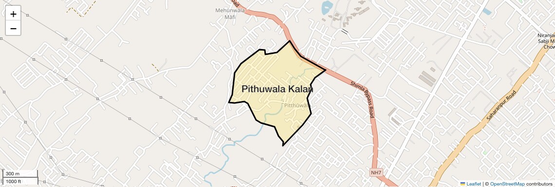 Location Map of Pithuwala Kalan, Dehradun