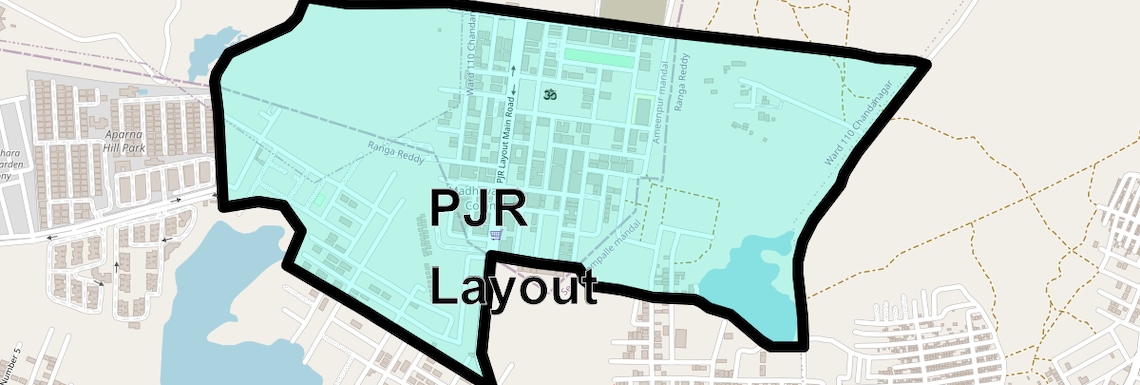 Location Map of PJR Layout, Hyderabad