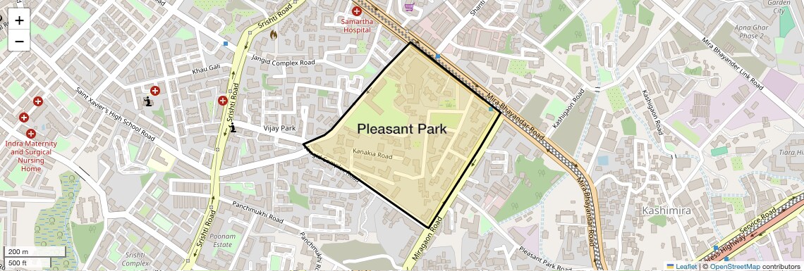 Location Map of Pleasant Park, Thane