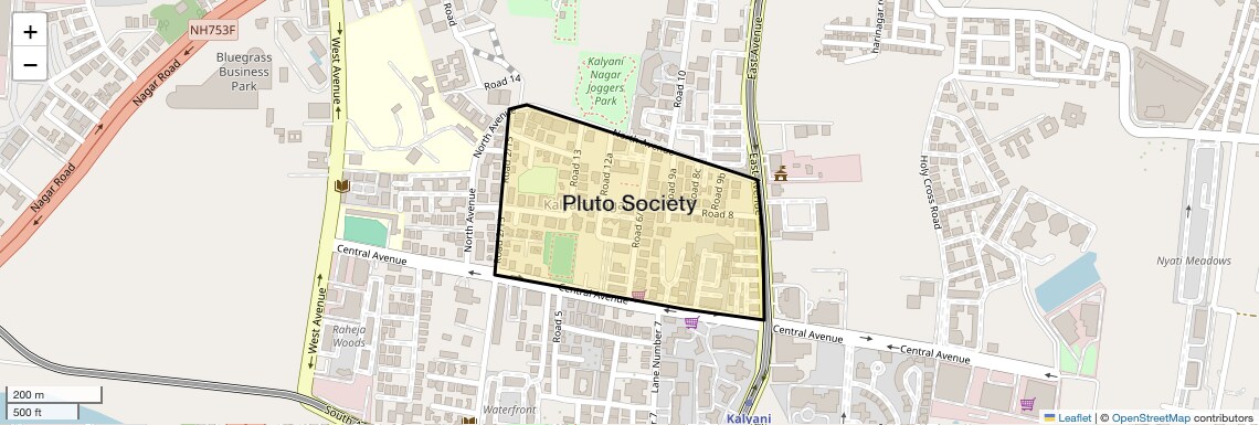 Location Map of Pluto Society, Pune