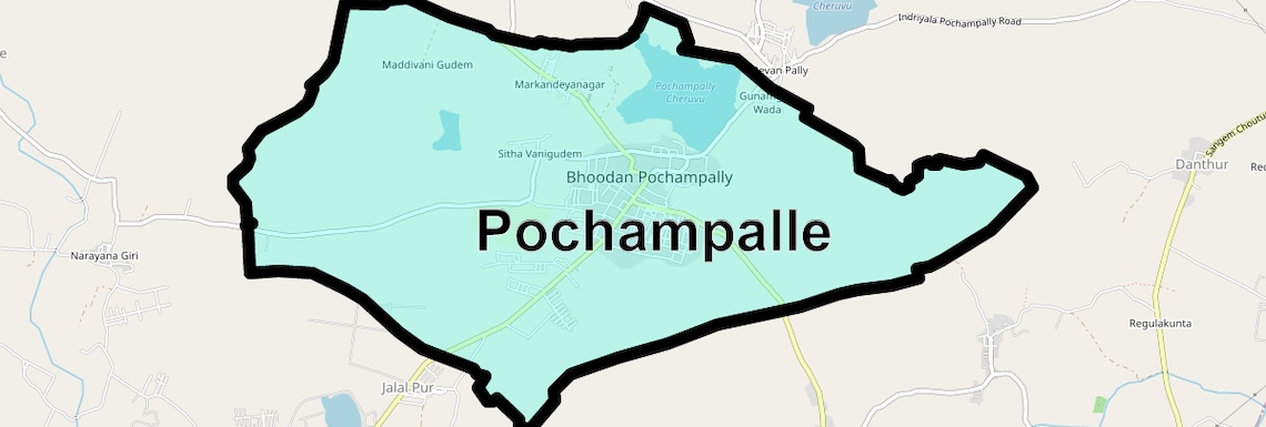 Location Map of Pochampalle, Hyderabad