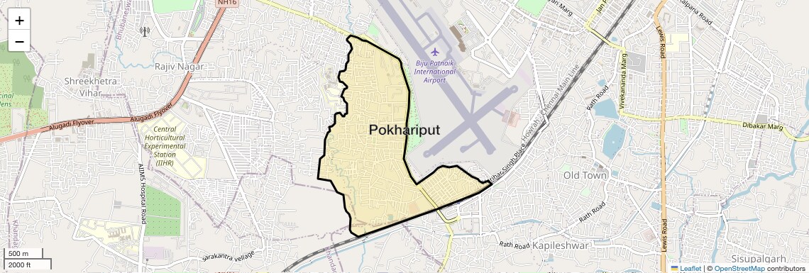 Location Map of Pokhariput, Bhubaneswar