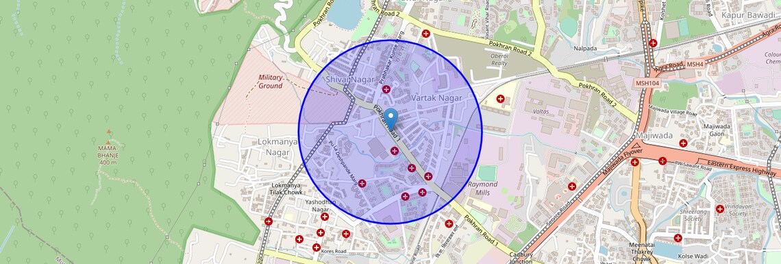 Location Map of Pokhran Road No One, Thane