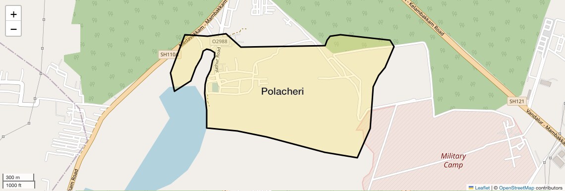 Location Map of Polacheri, Chennai
