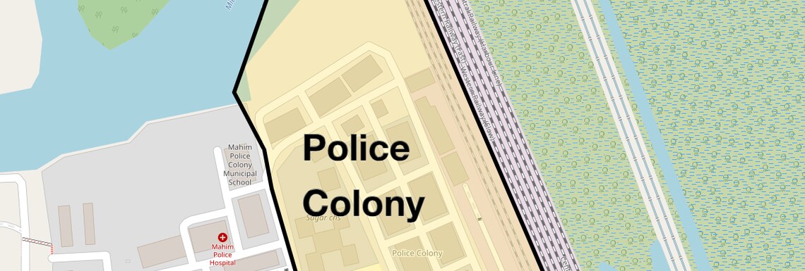 Location Map of Police Colony, Mumbai