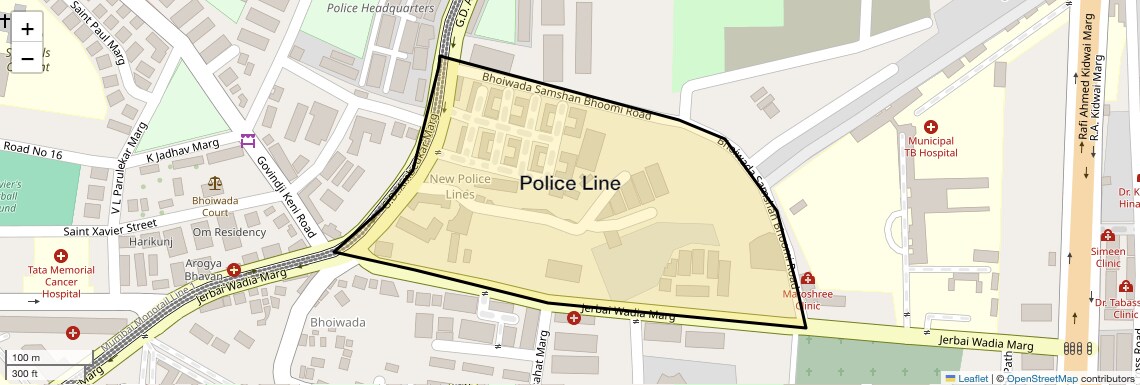 Location Map of Police Line, Mumbai