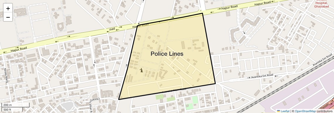 Location Map of Police Lines, Ghaziabad