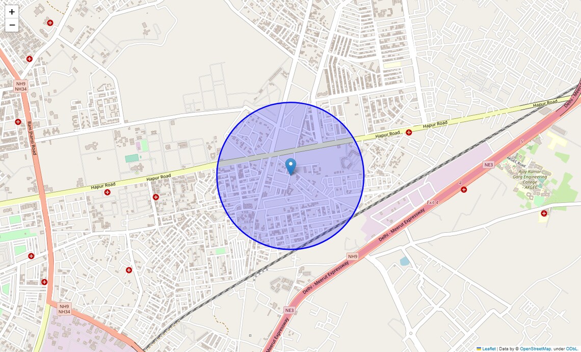 Location Map of Police Lines, Ghaziabad