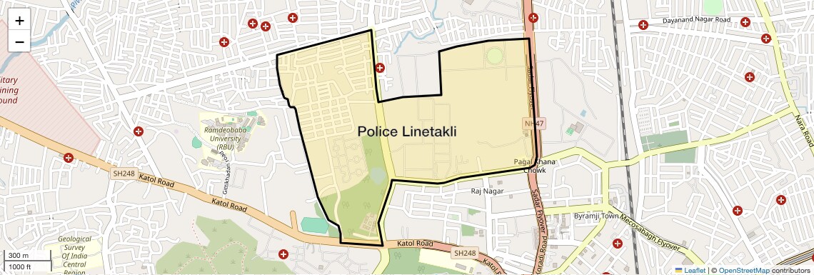 Location Map of Police Linetakli, Nagpur