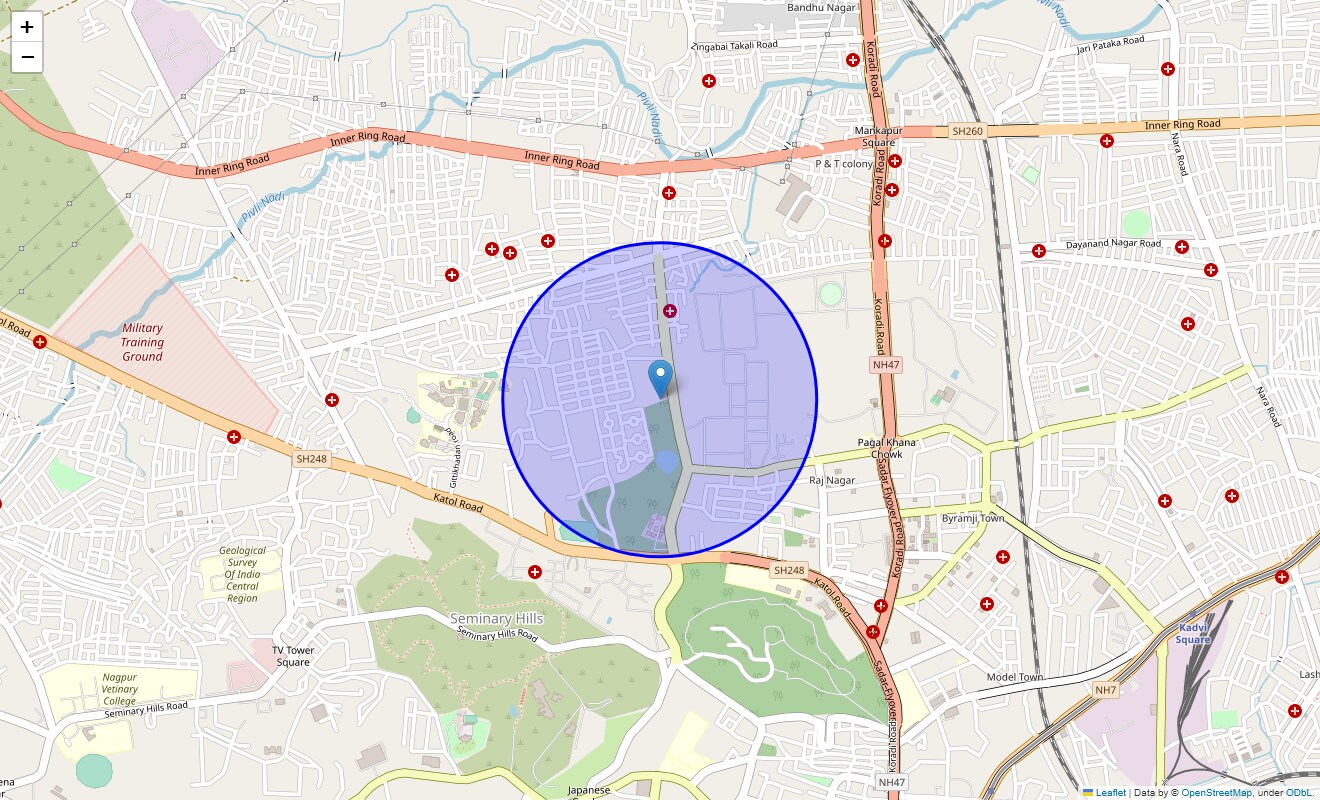 Location Map of Police Linetakli, Nagpur