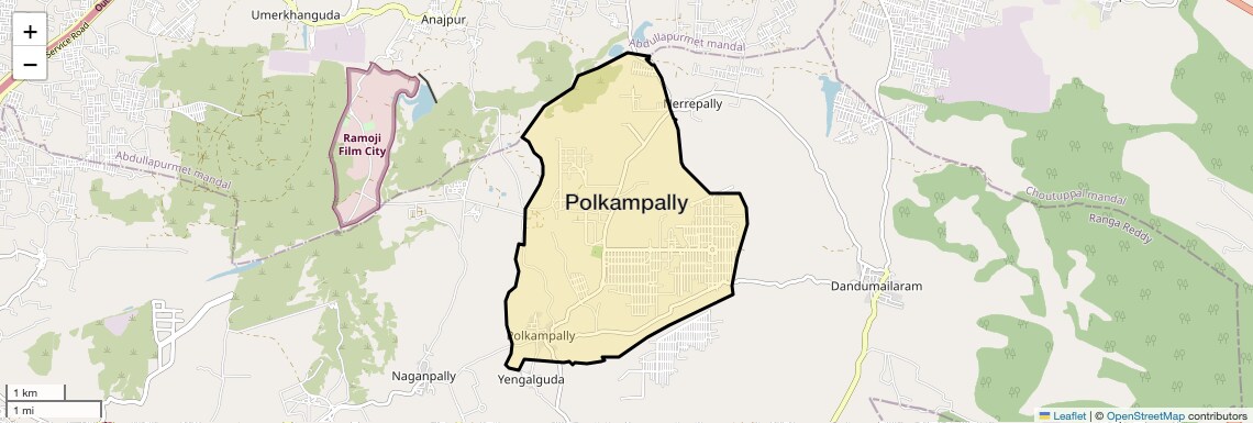 Location Map of Polkampally, Hyderabad