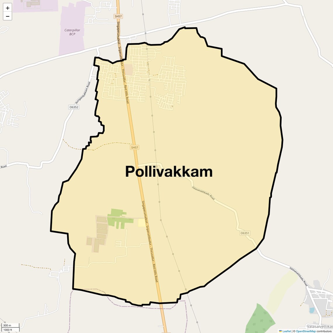 Location Map of Pollivakkam, Chennai