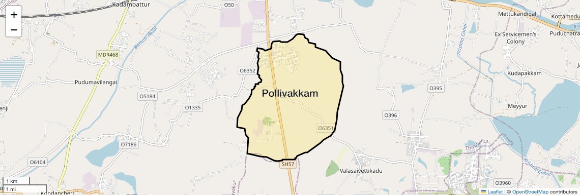 Location Map of Pollivakkam, Chennai