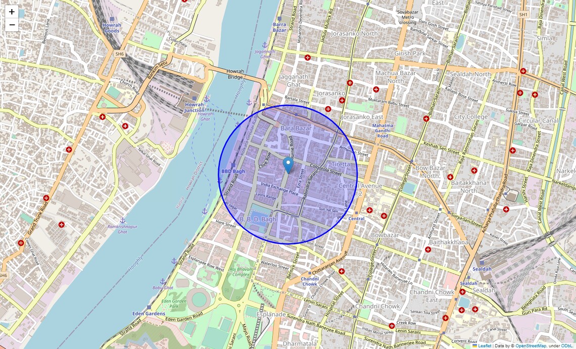 Location Map of Pollock Street, Kolkata