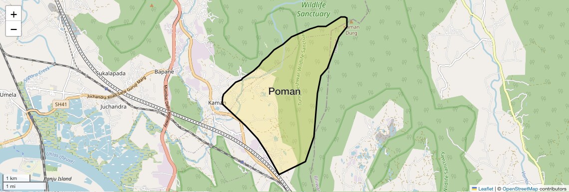 Location Map of Poman, Palghar