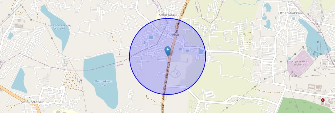 Location Map of Ponmar, Chennai