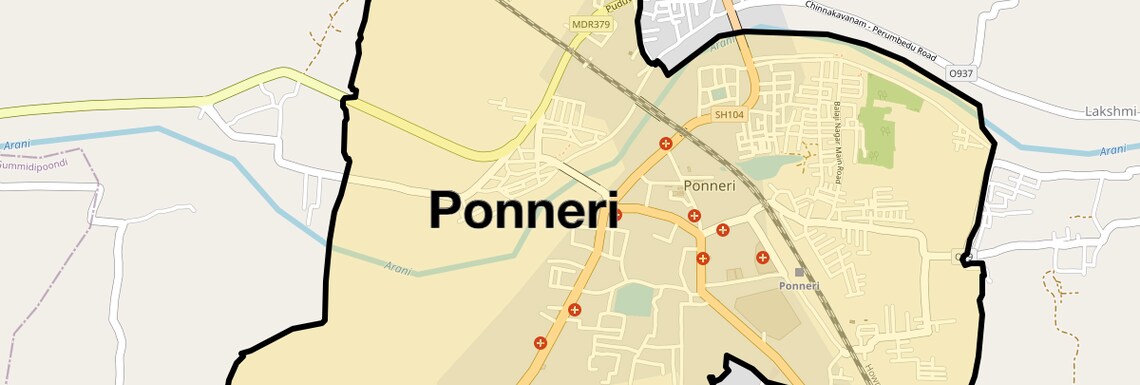 Location Map of Ponneri, Chennai