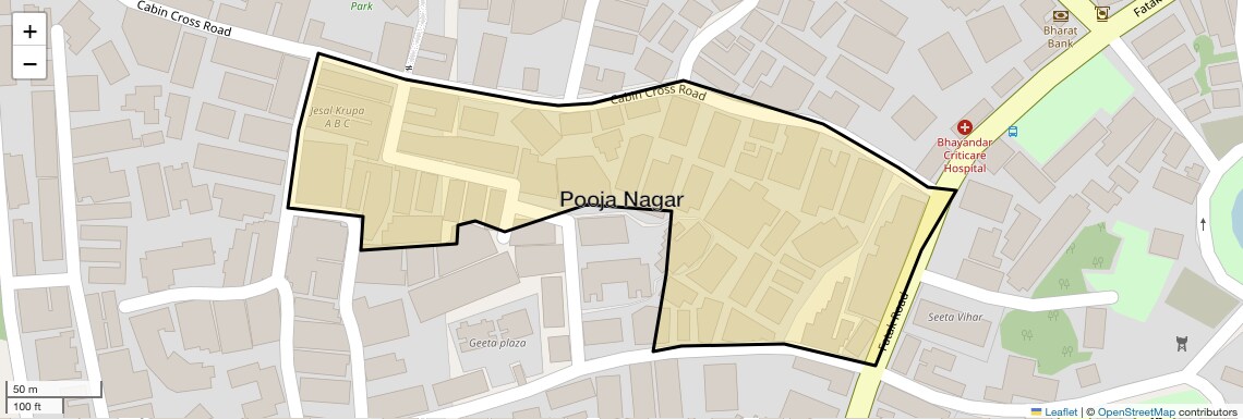 Location Map of Pooja Nagar, Thane