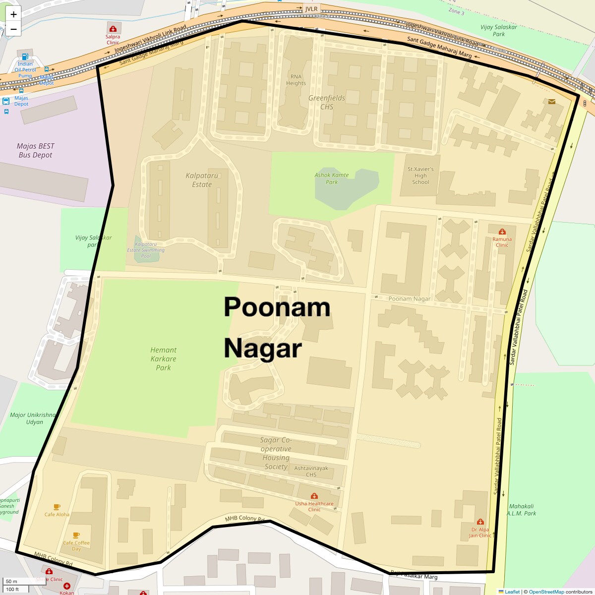 Check Time Travel of Poonam Nagar, Mumbai