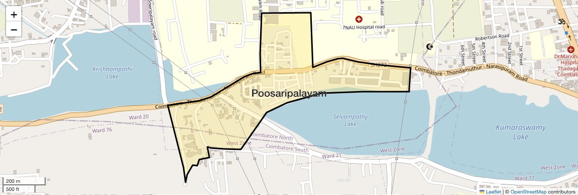 Location Map of Poosaripalayam, Coimbatore